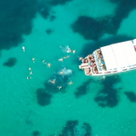 Ioanna boat drone capture in Halkidiki