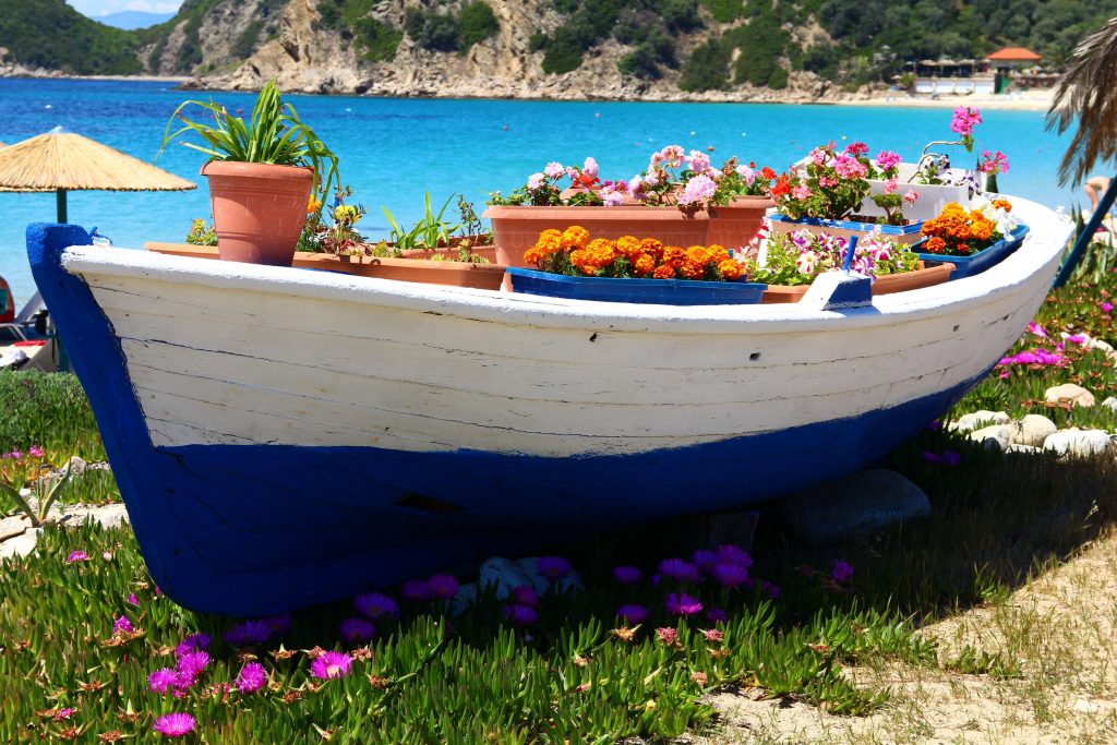 An old fishing boat on Ammouliani island