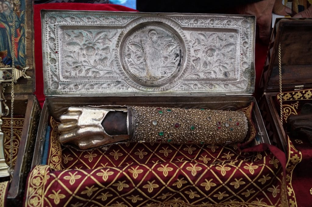 Dionisiou monastery relics